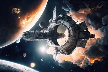 Obraz na płótnie Canvas spaceship in space