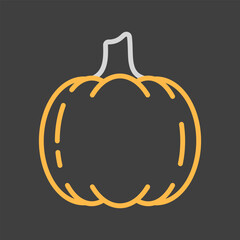 Pumpkin isolated vector on dark background icon