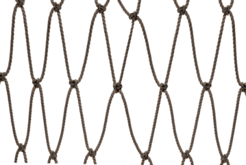 Football or tennis net. Rope mesh on a white background close-up