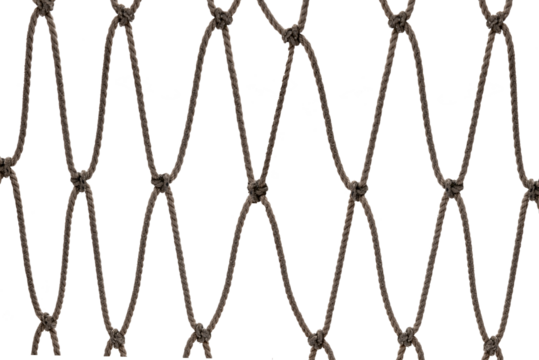 Football or tennis net. Rope mesh on a white background close-up