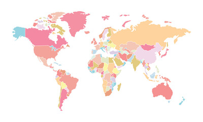 Colorful World Map, perfect for office, company, school, social media, advertising, printing and more
