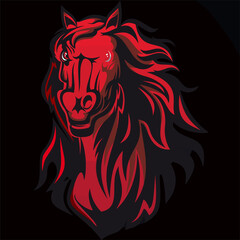 Red Stallion Vector Design illustration Art Work