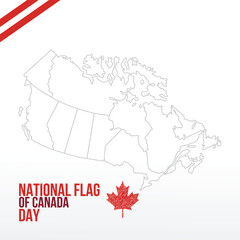 National Flag Of Canada Day Vector Background, perfect for office, company, school, social media, advertising, printing and more