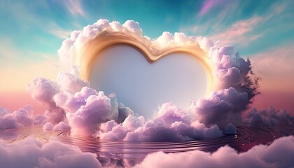 A beautiful love object with colorful clouds