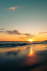 An extremely beautiful sunset on the shore of the Adriatic Sea