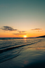 Fototapeta premium An extremely beautiful sunset on the shore of the Adriatic Sea