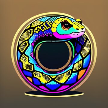 Bredl&rsquo;s Python Animal Style Print Design Logo. Generative AI.
