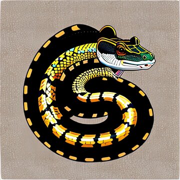 Coastal Carpet Python Animal Style Print Design Logo. Generative AI.