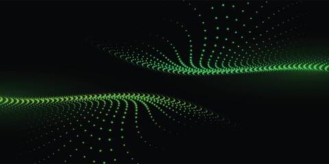 Green ball and black abstract background