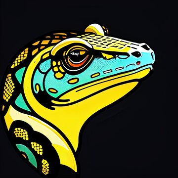 Spotted python Animal Style Print Design Logo. Generative AI.