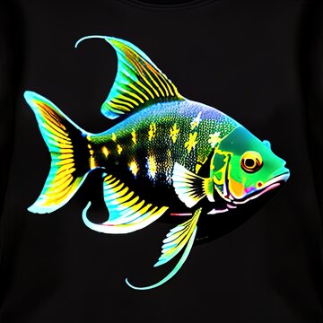 Stargazer Fish Animal Style Print Design Logo. Generative AI.