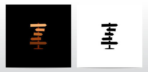 Direction Sign Board Letter Logo Design Z