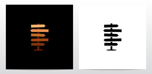 Direction Sign Board Letter Logo Design B