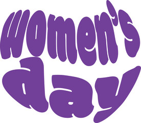 Women's day text in violet color.  vector ilustration whitout background.