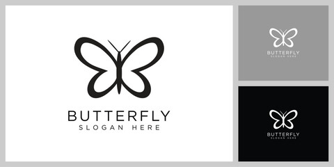 butterfly animal logo design vector