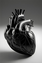 human heart black and white