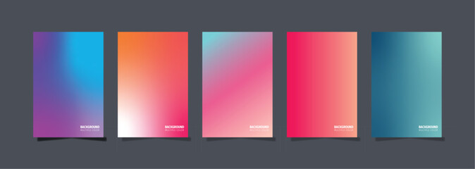 Vector Multiple colorful gradient cover poster design background temple Set 
