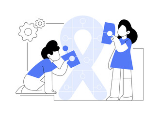 Autism treatment abstract concept vector illustration.