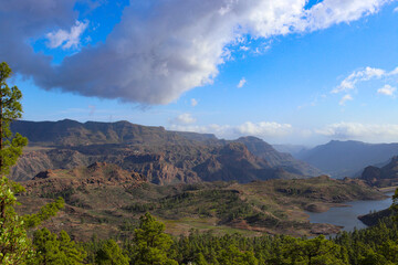Fototapeta na wymiar Beautiful Canary island landscape with mountains 
