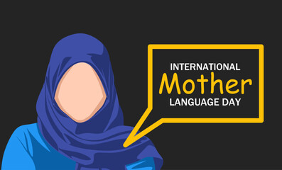 International mother language day theme template. Vector illustration. 