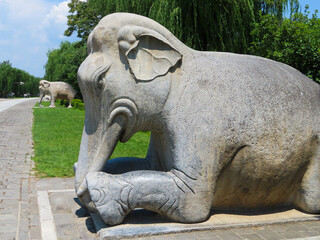 The Ming Tombs Sacred Way near Beijing China with an Elephant Spirit Statue