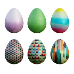 Realistic 3d easter eggs in seamless vector gradient illustrations