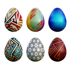 Realistic 3d easter eggs in seamless vector gradient illustrations