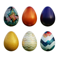 Realistic 3d easter eggs in seamless vector gradient illustrations