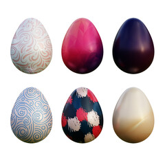 Realistic 3d easter eggs in seamless vector gradient illustrations