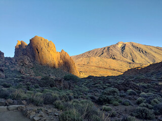 Volcano Pico del Teide in Sunlight