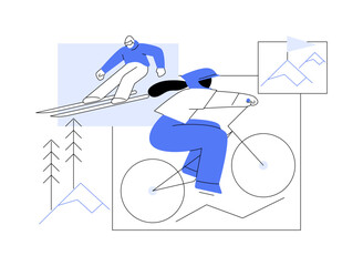 Extreme tourism abstract concept vector illustration.