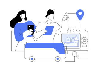 City tour abstract concept vector illustration.