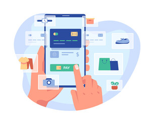 Mobile applications for shopping online on the Internet