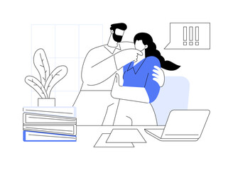 Sexual harassment abstract concept vector illustration.