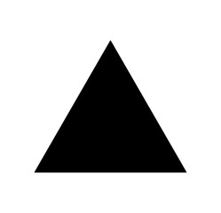Fototapeta premium Vector isolated one single equilateral triangle colorless black and white outline silhouette shadow shape