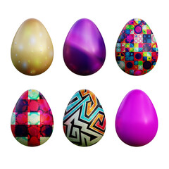 Realistic 3d easter eggs in seamless vector gradient illustrations