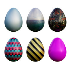 Realistic 3d easter eggs in seamless vector gradient illustrations
