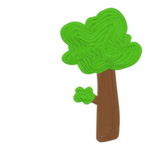 Tree oil paint illustration