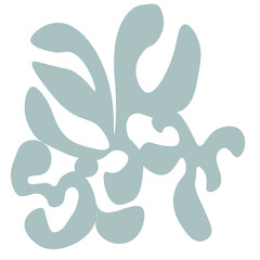 Abstract shapes fashion trend, pastel palette, hippie style 60s 70s. Matisse element flowers.