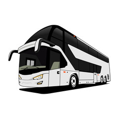 Double decker bus city transportation concept. Vector illustration on white background