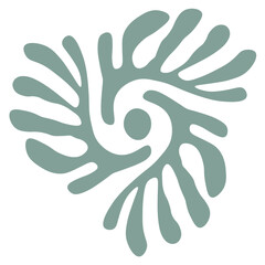 Abstract shapes fashion trend, pastel palette, hippie style 60s 70s. Matisse element flowers.