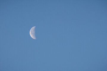 Obraz na płótnie Canvas Moon in the morning with snowy alps