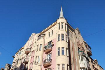 Tarapunka's Pink House on Reitarska Street in Kyiv, Ukraine