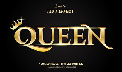 Obraz premium Queen Gold editable text effect