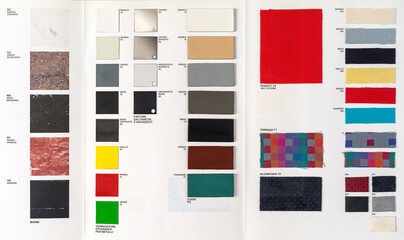 Fototapeta na wymiar Table of colors and materials