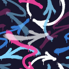 Graffiti spray paint seamless pattern. Vector illustration. © Yevhen
