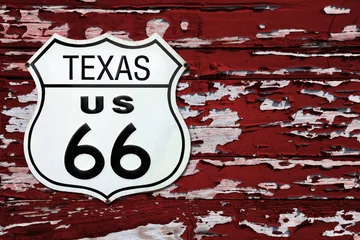 Gordijnen Texas US 66 route sign © BreizhAtao