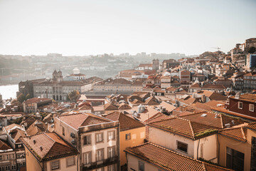 Fototapeta na wymiar Rooftop view of the old town in Porto