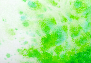 Fototapeta na wymiar green watercolor background. hand painted by brush