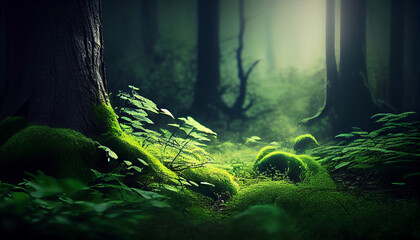 Forest Background Image created with Generative AI technology